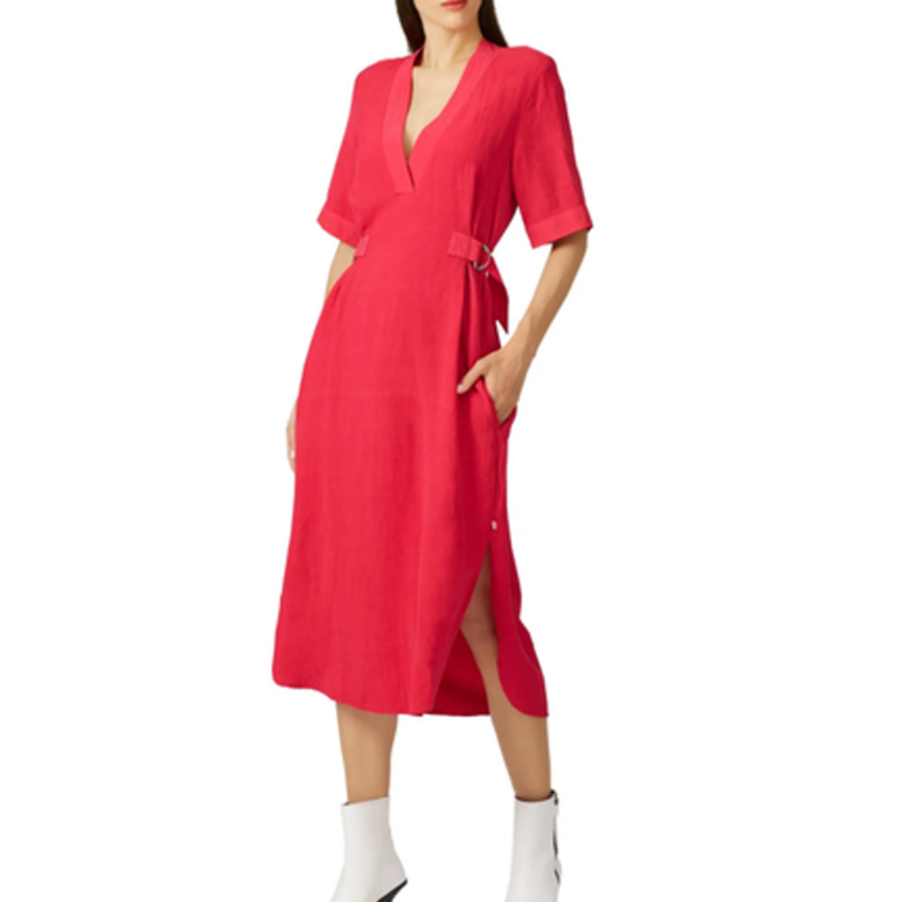 Scotch & Soda Cinched D Ring Dress Red XS
